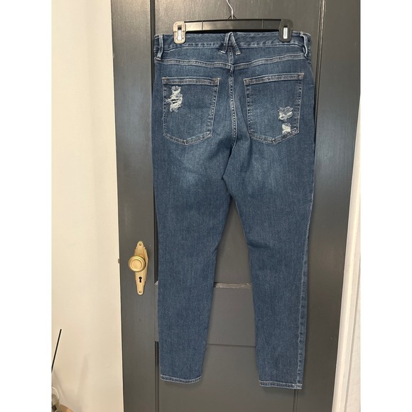 Good American Good Legs High Rise Distressed Skinny Jeans Size 15/32 - Picture 3 of 5